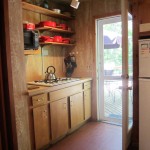 kitchen with range and doorway