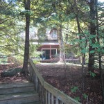 View of house through the trees.