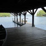Water view from under dock roof